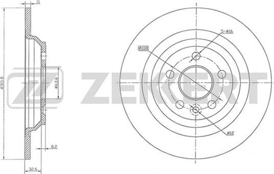 Zekkert BS-5844 - Тормозной диск autosila-amz.com