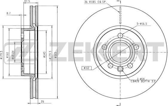 Zekkert BS-5846 - Тормозной диск autosila-amz.com