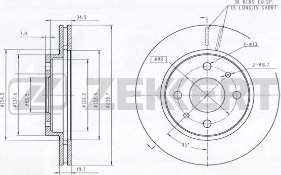 Zekkert BS-5840 - Тормозной диск autosila-amz.com