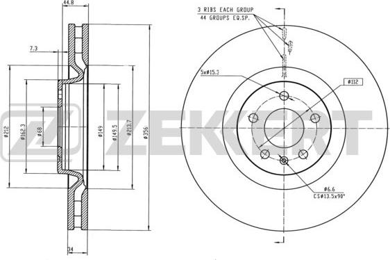 Zekkert BS-5843 - Тормозной диск autosila-amz.com