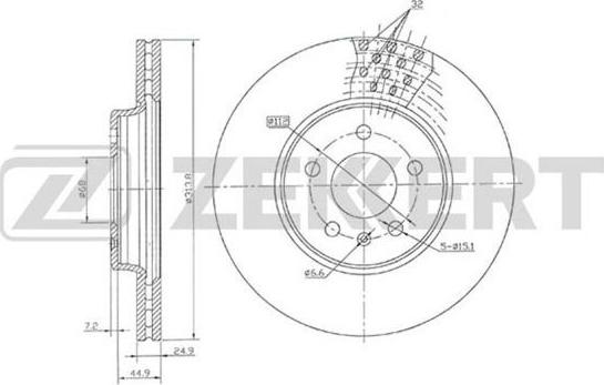 Zekkert BS-5867 - Тормозной диск autosila-amz.com