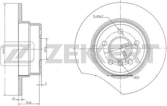 Zekkert BS-5807 - Тормозной диск autosila-amz.com
