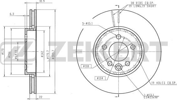 Zekkert BS-5811 - Тормозной диск autosila-amz.com