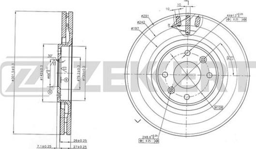 Zekkert BS-5812 - Тормозной диск autosila-amz.com