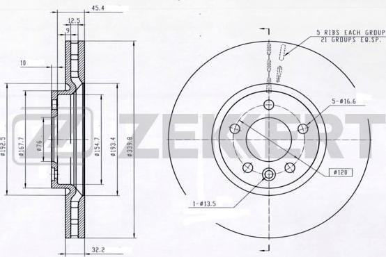 Zekkert BS-5885 - Тормозной диск autosila-amz.com