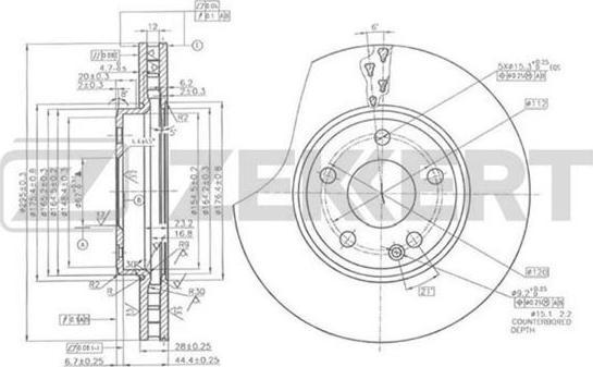 Zekkert BS-5886 - Тормозной диск autosila-amz.com