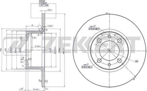 Zekkert BS-5839 - Тормозной диск autosila-amz.com