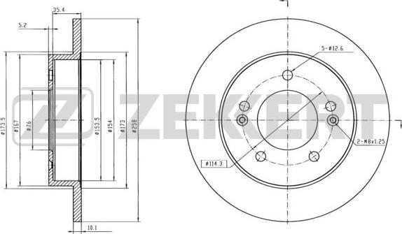 Zekkert BS-5874 - Тормозной диск autosila-amz.com