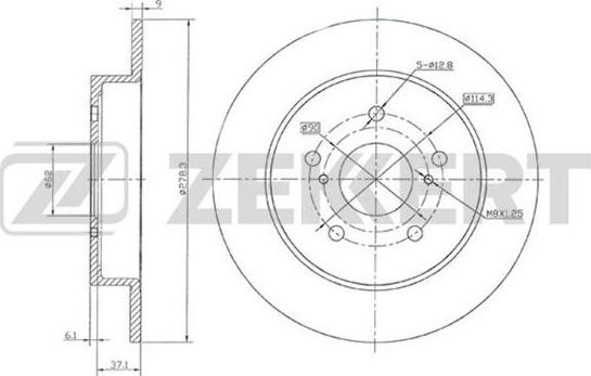 Zekkert BS-5875 - Тормозной диск autosila-amz.com