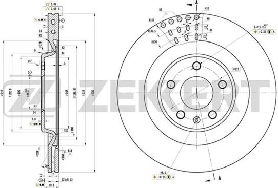 Zekkert BS-5876 - Диск торм. задн. Audi A4 IV 07-, A5 07-, A6 IV 10-, A7 10-, A8 III 10-, Q5 10-, Q7 15- autosila-amz.com