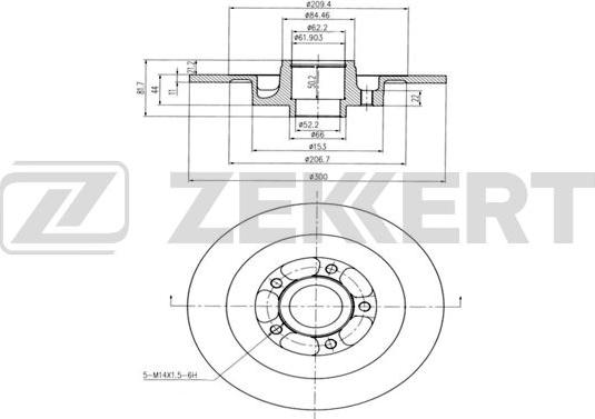 Zekkert BS-5870BZ - Тормозной диск autosila-amz.com