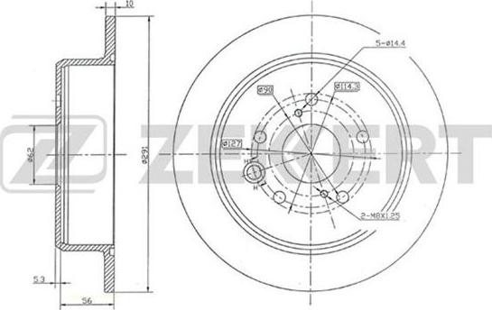 Zekkert BS-5871 - Тормозной диск autosila-amz.com