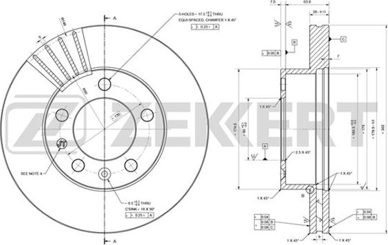 Zekkert BS-5872 - Тормозной диск autosila-amz.com