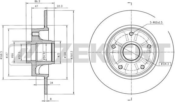 Zekkert BS5877 - Тормозной диск autosila-amz.com