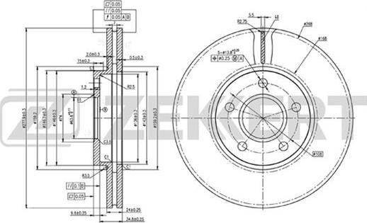 Zekkert BS-5394 - Тормозной диск autosila-amz.com