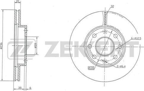 Zekkert BS-5395 - Тормозной диск autosila-amz.com