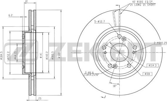 Zekkert BS-5396 - Тормозной диск autosila-amz.com