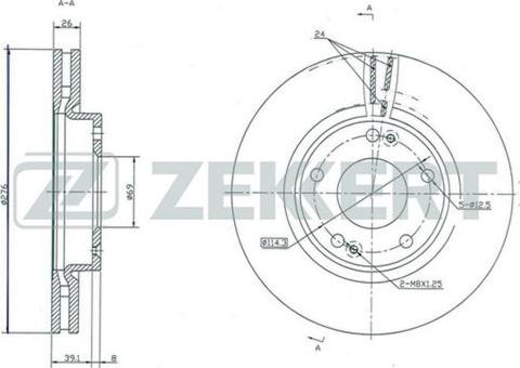 Zekkert BS-5349 - Тормозной диск autosila-amz.com