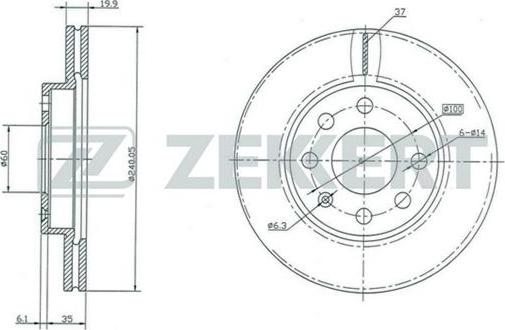 Zekkert BS-5354 - Тормозной диск autosila-amz.com