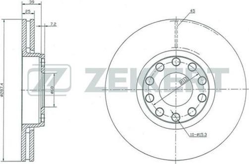 Zekkert BS-5360 - Диск тормозной Skoda Superb (3U_) 01-, VW Passat V 96- передний вентилируемый 287,4 х 25 Zekkert autosila-amz.com