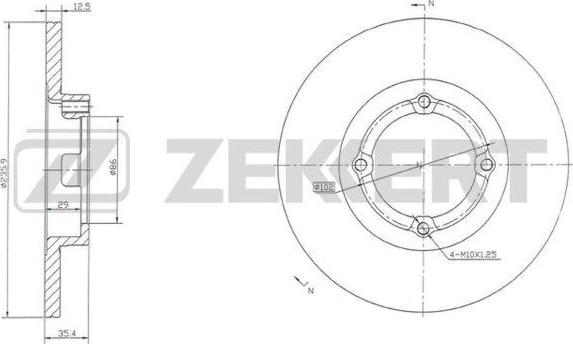 Zekkert BS-5310 - Тормозной диск autosila-amz.com