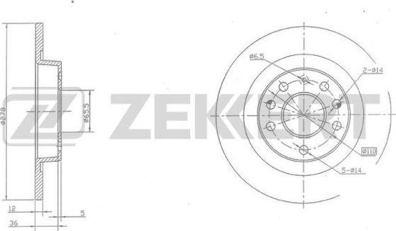 Zekkert BS-5382 - Тормозной диск autosila-amz.com