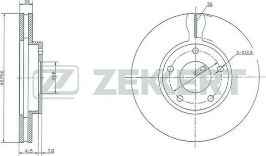 Zekkert BS-5325 - Тормозной диск autosila-amz.com