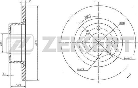 Zekkert BS-5370 - Тормозной диск autosila-amz.com