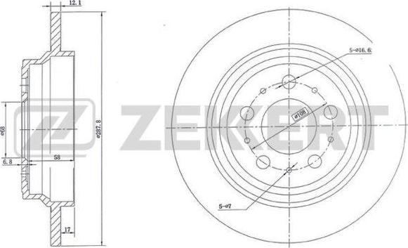 Zekkert BS-5298 - Тормозной диск autosila-amz.com