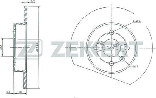 Zekkert BS-5293 - Тормозной диск autosila-amz.com