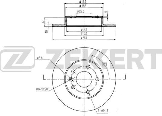 Zekkert BS-5246B - Тормозной диск autosila-amz.com