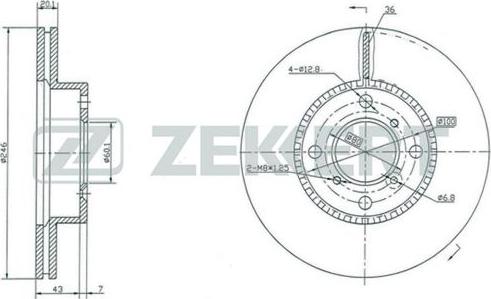 Zekkert BS-5241 - Тормозной диск autosila-amz.com