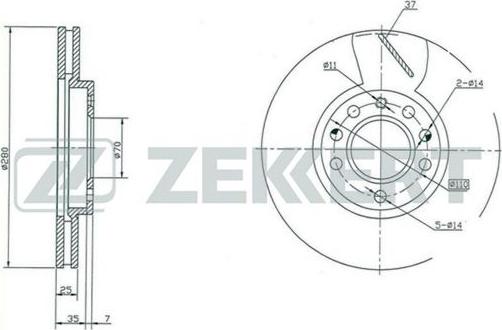 Zekkert BS-5247 - Тормозной диск autosila-amz.com