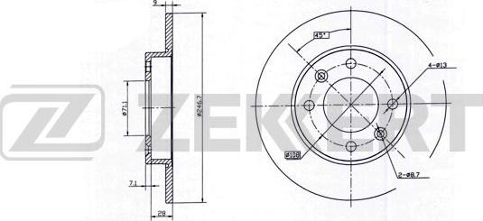 Zekkert BS-5250 - Тормозной диск autosila-amz.com