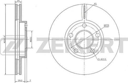 Zekkert BS-5257 - Тормозной диск autosila-amz.com