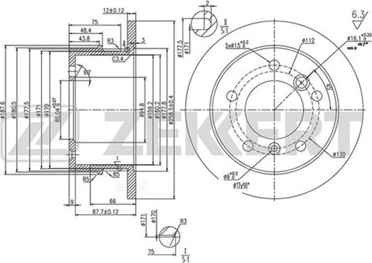 Zekkert BS-5200 - Тормозной диск autosila-amz.com