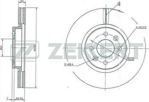 Zekkert BS-5214 - Тормозной диск autosila-amz.com