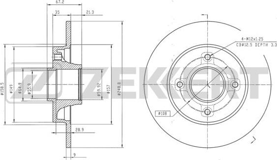 Zekkert BS-5216 - Тормозной диск autosila-amz.com