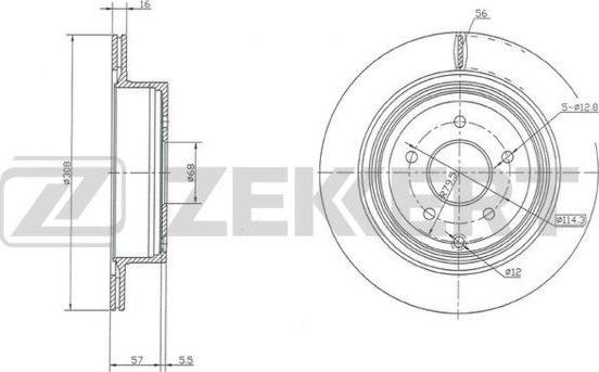 Zekkert BS-5287 - Тормозной диск autosila-amz.com