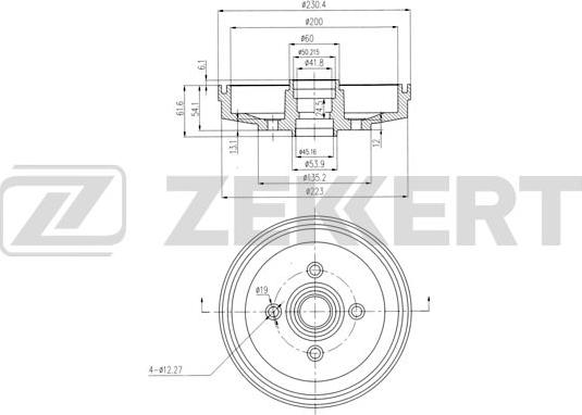 Zekkert BS-5235 - Тормозной барабан autosila-amz.com