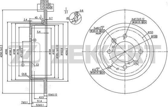 Zekkert BS-5230 - Тормозной диск autosila-amz.com