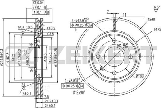 Zekkert BS-5229 - Тормозной диск autosila-amz.com