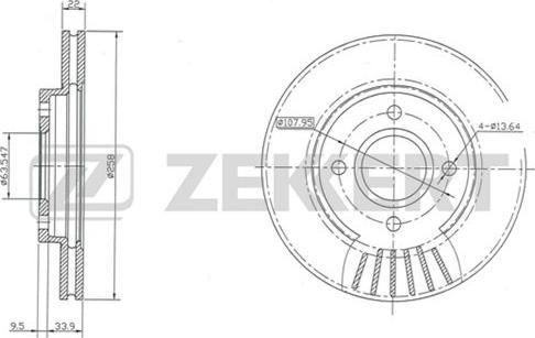 Zekkert BS-5222 - Тормозной диск autosila-amz.com