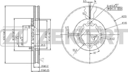 Zekkert BS-5798 - Тормозной диск autosila-amz.com