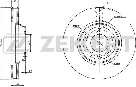 Zekkert BS-5793 - Тормозной диск autosila-amz.com