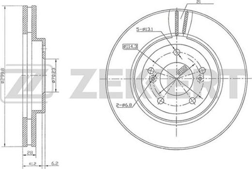 Zekkert BS-5797 - Тормозной диск autosila-amz.com