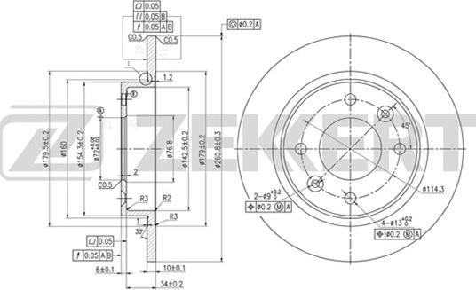 Zekkert BS-5741 - Тормозной диск autosila-amz.com