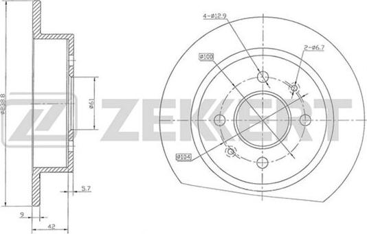 Zekkert BS-5754 - Тормозной диск autosila-amz.com