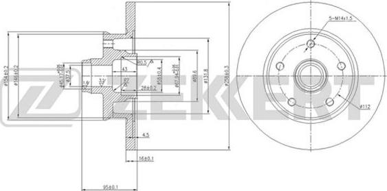 Zekkert BS-5767 - Тормозной диск autosila-amz.com