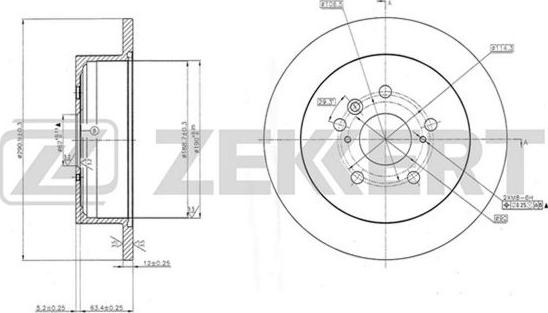 Zekkert BS-5706 - Тормозной диск autosila-amz.com